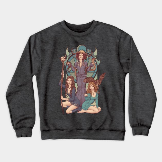 Coven of Three Crewneck Sweatshirt by Moutchy